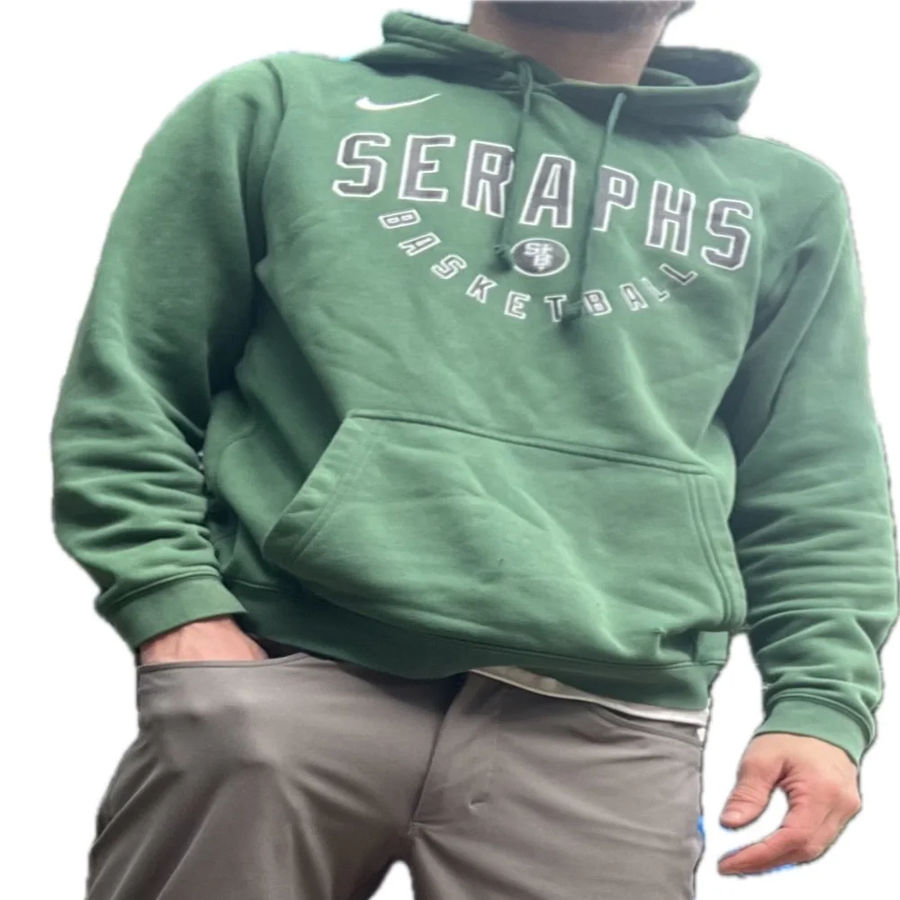 Men’s Nike St. Bonaventure Seraphs Basketball Green Hoodie Sweatshirt Size Small - Picture 5 of 10